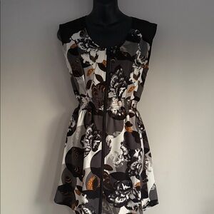 Floral Black and White Dress